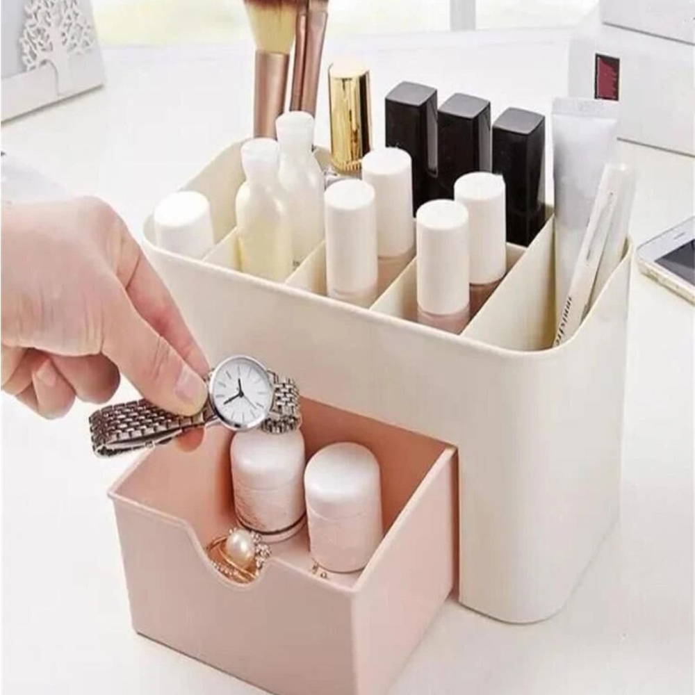 Bathroom Organizer Pink and White - Picture 2 of 4